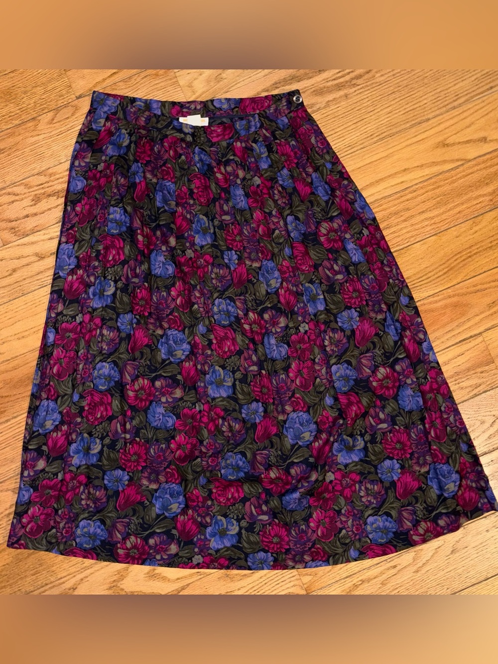 Brooks Brothers Vintage Floral Pleated Midi Skirt Size 16